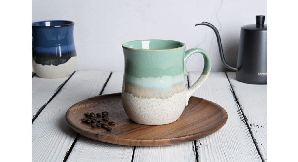 Handmade ceramic coffee mug with drip glaze, Taurus gifts